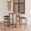 vidaXL 5-tlg. Gartenbar-Set mit Kissen Grau