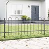 vidaXL Gartenzaun 9 pcs Grau 15,3 x 0,6 m Pulverbeschichteter Stahl