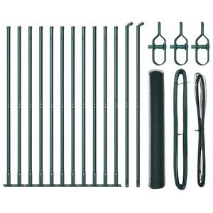 vidaXL Sechseckzaun mit Betonsockel 25 x 0,8 m PVC-beschichteter Stahl