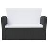 vidaXL 8-tlg. Garten-Lounge-Set mit Kissen Poly Rattan Schwarz