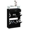 vidaXL Schuhschrank Schwarz 63x24x104 cm Holzwerkstoff