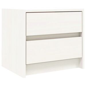 vidaXL Nachttisch Wei&szlig; 40x31x35,5 cm Massivholz Kiefer