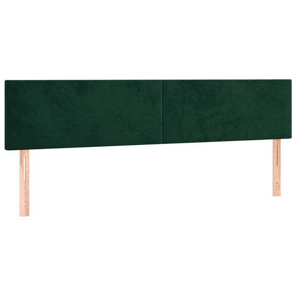 vidaXL LED Kopfteil Dunkelgr&uuml;n 180x5x78/88 cm Samt