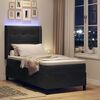 vidaXL Boxspringbett mit Matratze mit LED Schwarz 90 x 190 cm Samt
