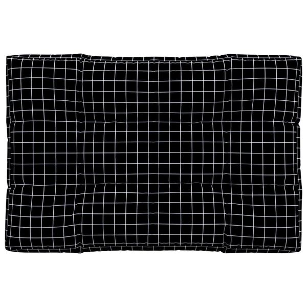 vidaXL Palettenkissen Schwarz Karomuster 120x80x12 cm Stoff