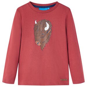 Kinder-Langarmshirt Dunkelrot 92