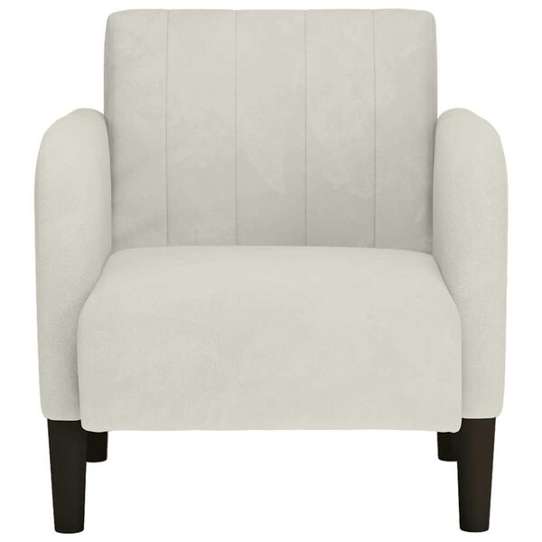 vidaXL Sessel mit Armlehnen Creme 54 cm Samt