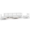 vidaXL 7-tlg. Garten-Lounge-Set Wei&szlig; Massivholz Kiefer
