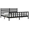 vidaXL Massivholzbett mit Kopfteil Schwarz 200x200 cm