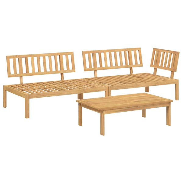 vidaXL Sofa Set mit Kissen Uni 3 pcs Anthrazit Massivholz Akazie