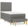 vidaXL Boxspringbett mit Matratze Dunkelgrau 90x200 cm Stoff