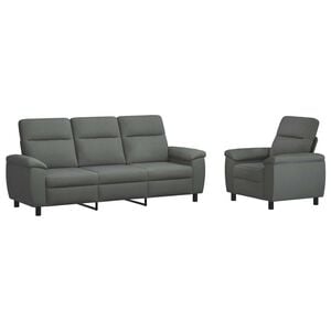 vidaXL Sofa-Set 2 pcs Dunkelgrau Stoff