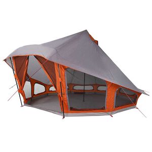 vidaXL Tipi Zelt mit Dach Grau und Orange 508 x 470 x 300 cm Taft