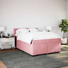 vidaXL Boxspringbett mit Matratze Dunkelrosa 140x200 cm Samt