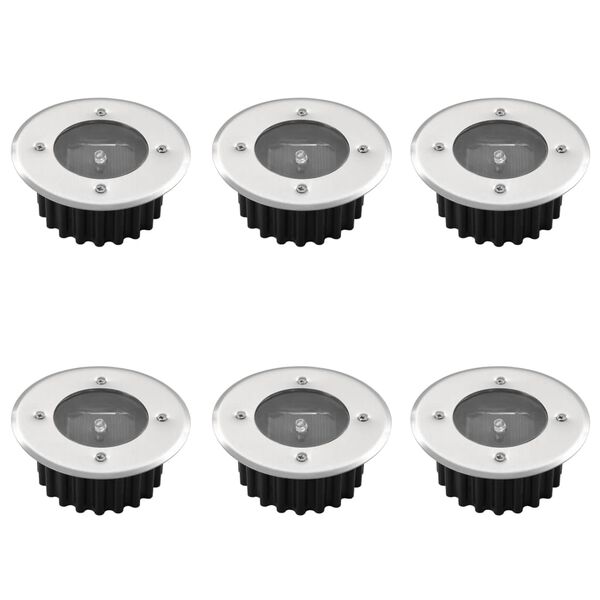 Solarlampe 6 x rund LED Garten Licht Bodenbeleuchtung Solar