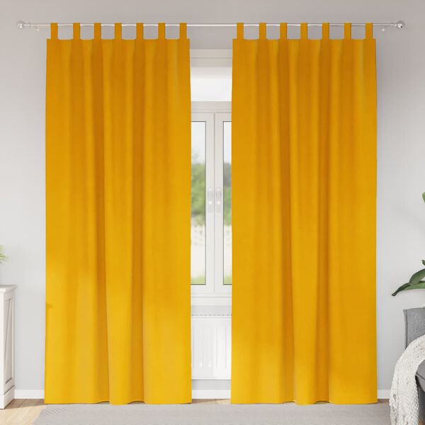 vidaXL Verdunkelungsvorh&auml;nge 2 pcs Senfgelb 140 x 260 cm Samt