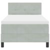 vidaXL LED Boxspringbett mit Matratze Hellgrau 100 x 200 cm Samt