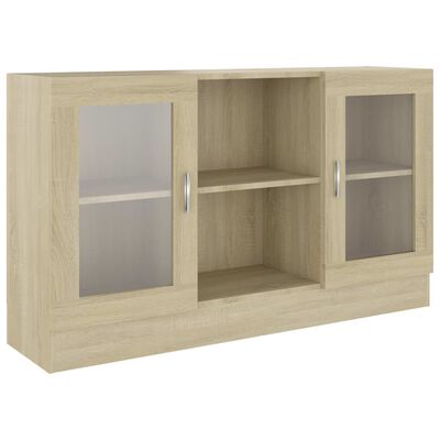 vidaXL Vitrinenschrank Sonoma-Eiche 120x30,5x70 cm Holzwerkstoff