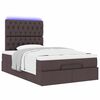 vidaXL Ottoman-Bett mit Matratze & LEDs Dunkelbraun 120x190 cm Stoff
