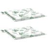 vidaXL Sitzkissen 2 Stk. Blattmuster 50x50x3 cm Stoff
