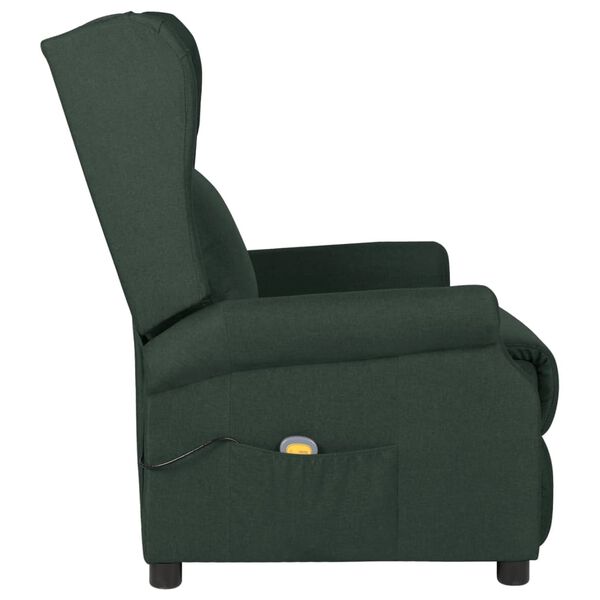 vidaXL Massagesessel Dunkelgr&uuml;n Stoff