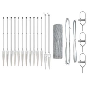 vidaXL Sechseckzaun mit Pfosten 25 x 0,6 m Verzinkter Stahl Silber