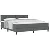 vidaXL Boxspringbett mit Matratze Dunkelgrau 180 x 200 cm Stoff
