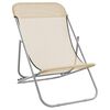 vidaXL Strandst&uuml;hle 2 Stk. Creme Textilene & Pulverbeschichteter Stahl