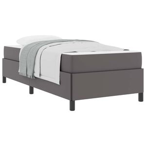 vidaXL Bettrahmen mit Matratze Grau 90 x 190 cm Stoff