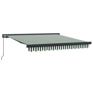 vidaXL Ausziehbare Markise Gr&uuml;n und Wei&szlig; 300 x 250 cm