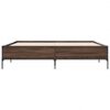 vidaXL Bettgestell Braun Eichen-Optik 200x200 cm Holzwerkstoff Metall
