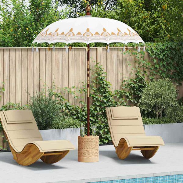 vidaXL Balinesischer Sonnenschirm Creme 185 x 185 x 260 cm