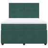 vidaXL Boxspringbett mit Matratze Dunkelgr&uuml;n 140x200 cm Samt