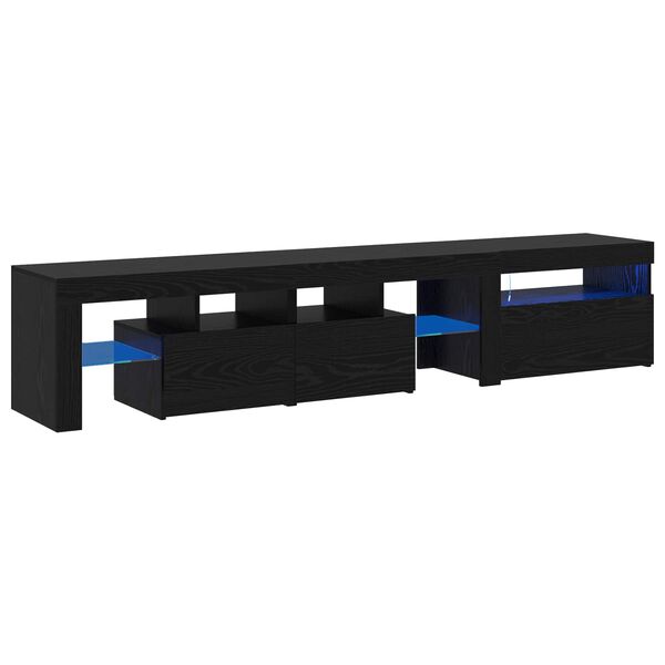 vidaXL TV-Schr&auml;nk 2 pcs Schwarz Eichen-Optik 200 x 36,5 x 40 cm