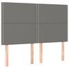 vidaXL Boxspringbett mit Matratze & LED Dunkelgrau 140x200 cm Stoff