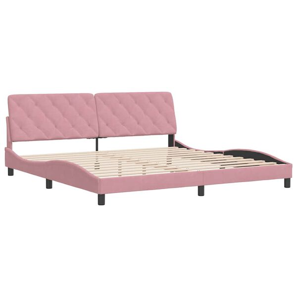 vidaXL Bettgestell ohne Matratze Rosa 200x200 cm Samt