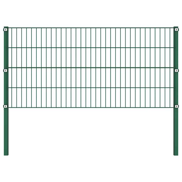 vidaXL Zaunelement mit Pfosten Eisen 522 x 80 cm Gr&uuml;n