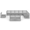 vidaXL 10-tlg. Garten-Lounge-Set Grau Kiefer Massivholz