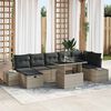 vidaXL Garten-Sofa-Set 8 pcs Hellgrau Poly-Rattan