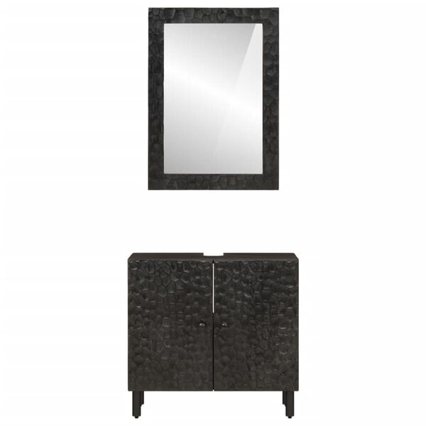 vidaXL 2-tlg. Badm&ouml;bel-Set Massivholz Mango