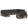 vidaXL Gartensofa-set 12 Stk. Grau und Dunkelgrau Poly-Rattan