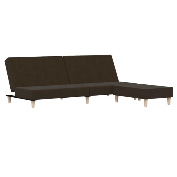 vidaXL Schlafsofa 2-Sitzer mit Fu&szlig;hocker Dunkelbraun Stoff