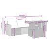 vidaXL 5-tlg. Garten-Sofagarnitur mit Kissen Schwarz Poly Rattan