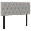 vidaXL LED-Kopfteil hellgrau 100x7x78/88 cm Stoff