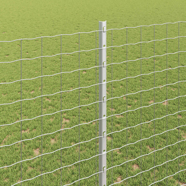vidaXL Zaun mit Pfosten Silber 1,6 x 10 m Stahl