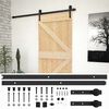 vidaXL Schiebet&uuml;r Nat&uuml;rlich und Schwarz 90 x 210 cm