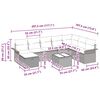 vidaXL Garten-Sofa-Set mit Kissen 9 pcs Hellgrau Poly Rattan