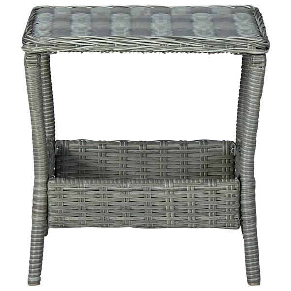 vidaXL 3-tlg. Garten-Lounge-Set mit Auflagen Poly Rattan Hellgrau