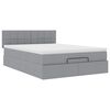vidaXL Ottoman-Bett mit Matratze Hellgrau 140x190 cm Stoff