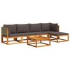 vidaXL 6-tlg. Gartensofa-Set mit Kissen Holz Akazie & Rattan